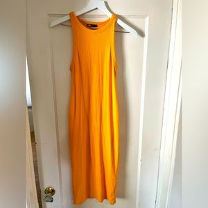 ZARA orange ribbed tank dress